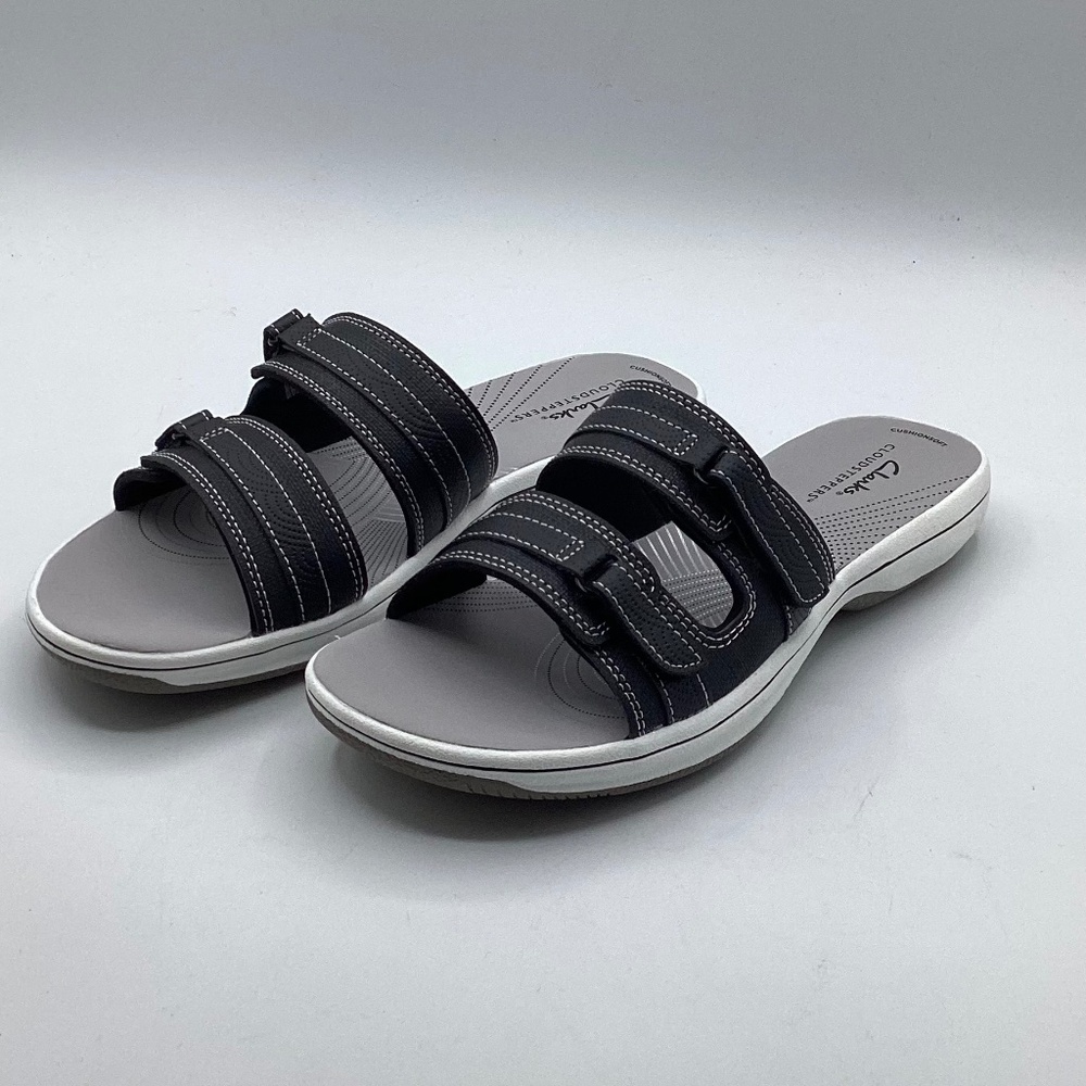 Clarks Breeze Piper Sandals Peep Toe Slip On Size 9